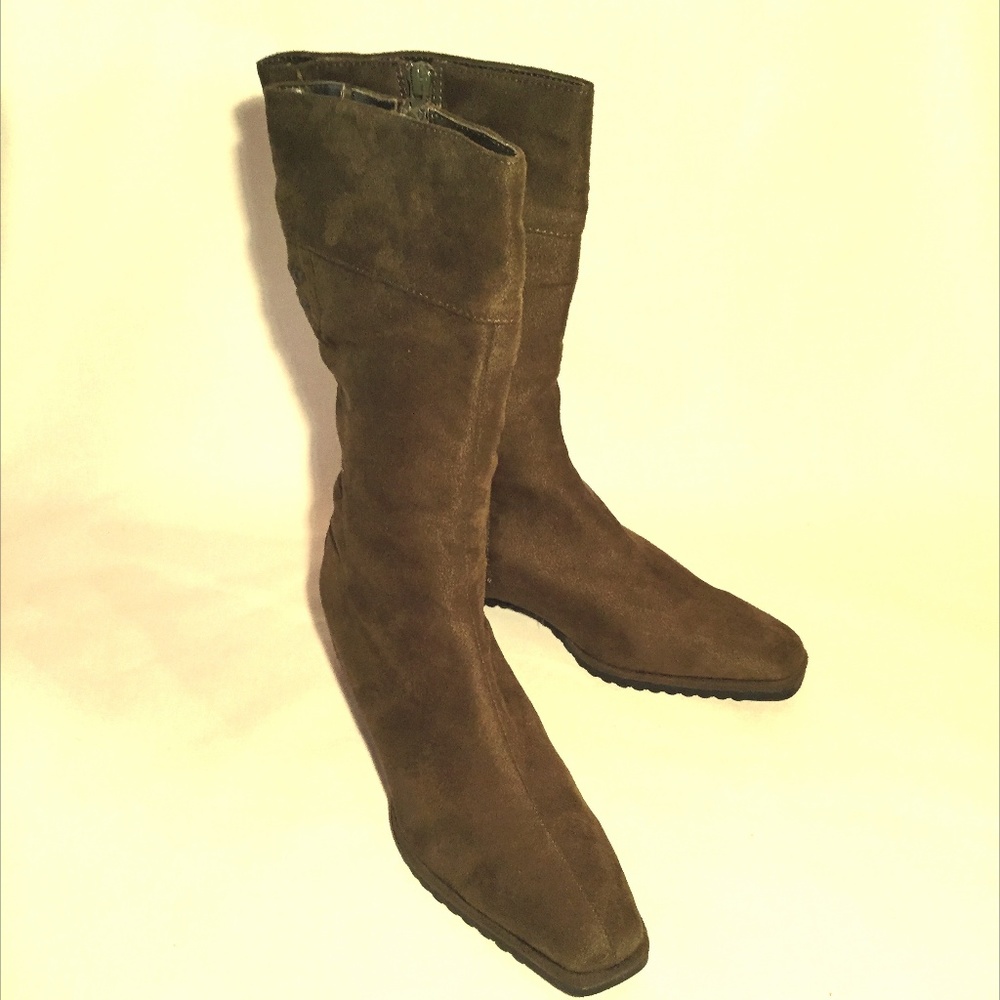 New Olive  Suede Boots w/ Rubber Tread